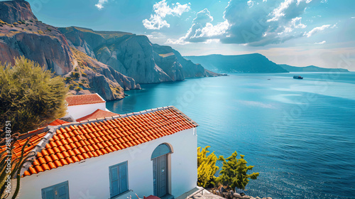 View of the bay in Greek island