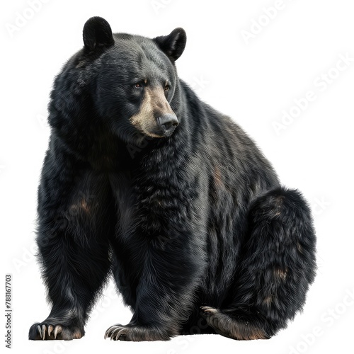 Photo of Black Bear isolated on white background