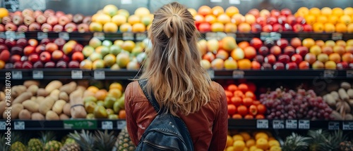 Grocery Dilemma: Contemplating High Produce Prices. Concept Budgeting Tips, Seasonal Produce, Grocery Delivery, Meal Planning, Shopping Alternatives