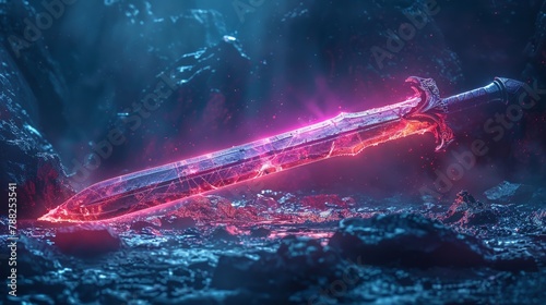 The ancient sword glowed brightly.