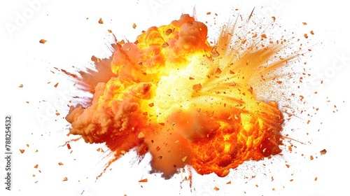 Explosive Energy: Captivating Illustration of a Fiery Bomb Blast