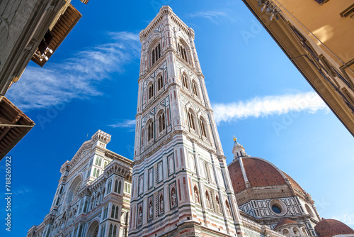 Giotto's Campanile or Bell , part of Florence Cathedral on the Piazza del Duomo in Florence, Tuscany, Italy