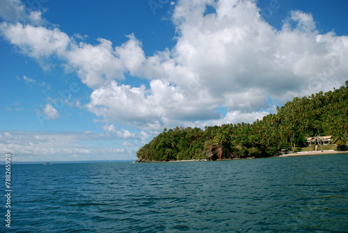 Green island in the ocean, stunning seascape