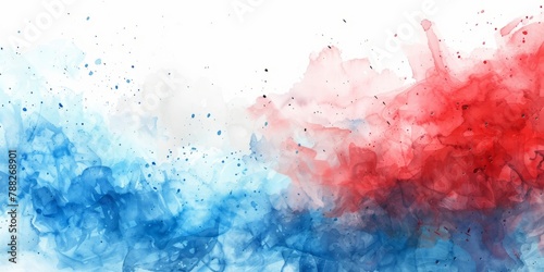 Abstract blue-white-red watercolor
