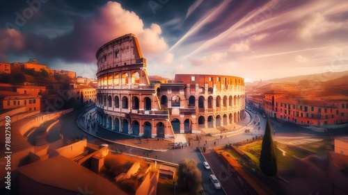 Colosseum in Rome, Italy - Generative ai