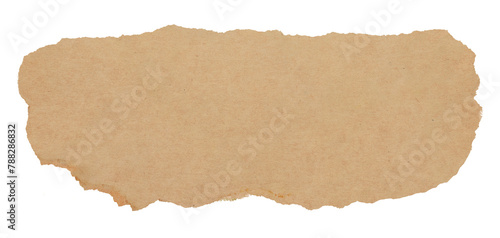 PNG blank torn paper, beige collage element in transparent background