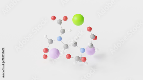 sodium calcium edetate molecule 3d, molecular structure, ball and stick model, structural chemical formula heavy metal antagonist