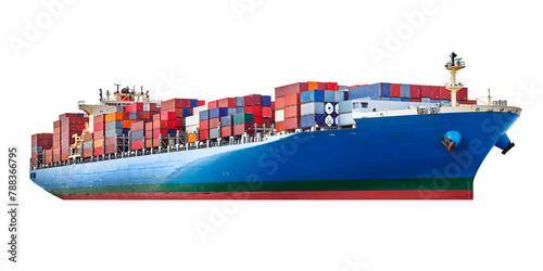 Container ship png sticker, transport vehicle image on transparent background