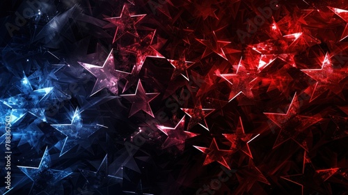 An abstract background of stars and stripes in red, white, and blue, evoking a sense of patriotism and freedom. 