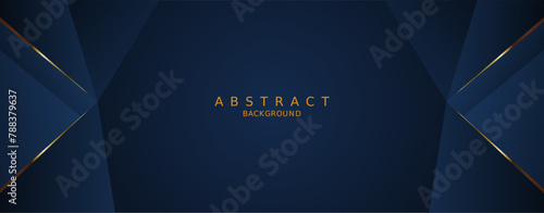 luxury premium blue background and gold lines