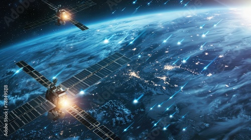 A next-generation satellite communications network, providing high-speed internet access and global connectivity with advanced satellite technology and ground station infrastructure.