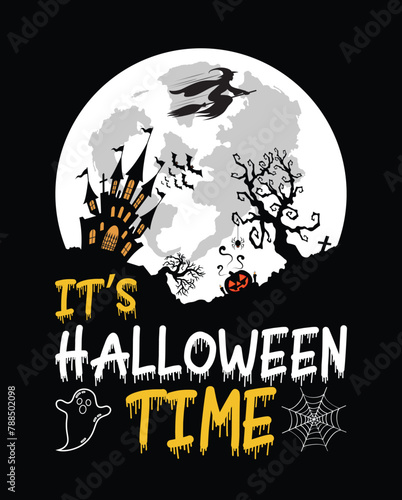 It's Halloween Time t-shirt design. Best t-shirt design with it's halloween time code.