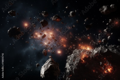 A swarm of meteorites crashed into each other