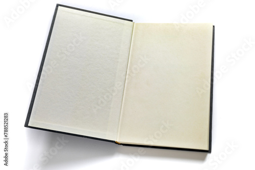open book on isolated white background, blank pages