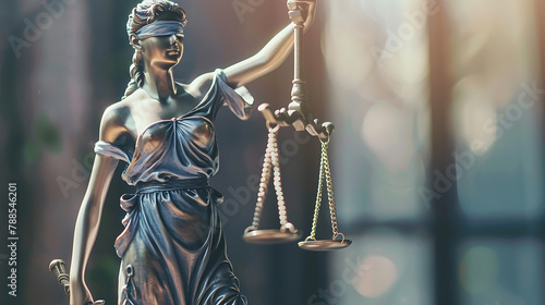 Lady Justice or Justitia the Roman goddess of Justice, legal law concept.