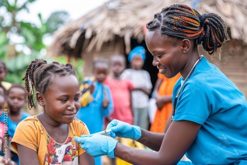 Global health initiative, vaccine distribution, medical teamwork, WHO campaign