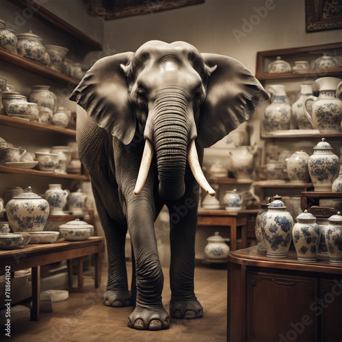 Słoń w sklepie z porcelaną