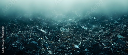 E-waste Abyss: Echoes of Tech Past. Concept Technology, Environmental Impact, Waste Management, E-Waste Recyling