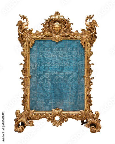 PNG Gold luxury frame, vintage object carved by Ferdinand Hundt, transparent background