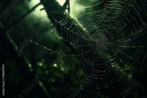 Complex Spider poison web. Animal fear scary insect pattern. Generate Ai