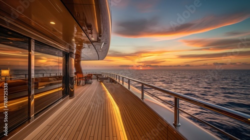 Golden Hour on Luxury Yacht with Ocean View