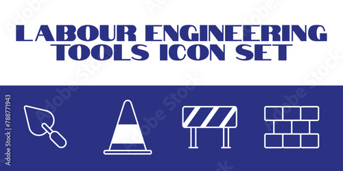 Labour day icon set. Labor Tools Icon Vector graphic illustration. Line Icons set of Engineering tools