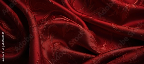 waves of red cloth with floral motif 20