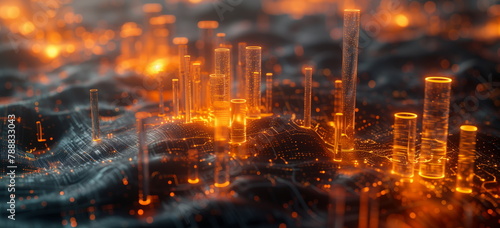 statistics, distribution and census type cover image. visualization, cyber city. 