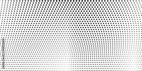 Basic halftone dots effect in black and white color. Halftone effect. Dot halftone. Black white halftone.Background with monochrome dotted texture. Polka dot pattern template. Background dots grid
