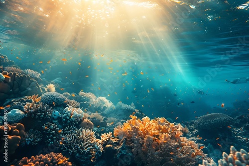 Generative AI : Dive into the enchanting underwater world, where vibrant marine life 