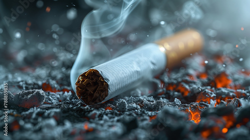 Cigarette Resting on Coals