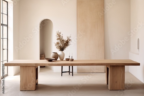 Essentialist Minimalist Monastery Dining Room: Bare Table Ideas