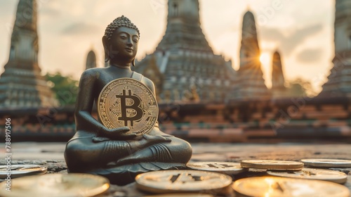 Outdoor Buddhism Blockchain for secure transactions ensuring privacy and security for those attending online spiritual retreats or making donations to temples