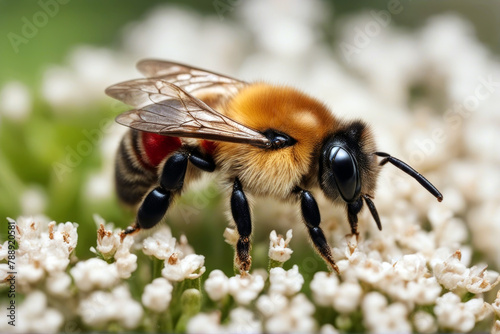 red mason bee white Osmia isolated bicornis wild insect macro background entomology solitary hymenoptera summer