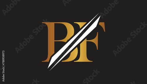bf letter logo design template elements. bf vector letter logo design.