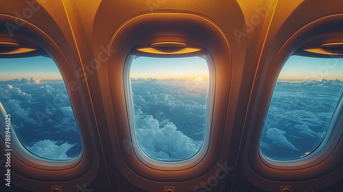 Inside the aircraft, the woman stows her luggage in the overhead compartment before taking her seat by the window, eager to enjoy the view during the flight