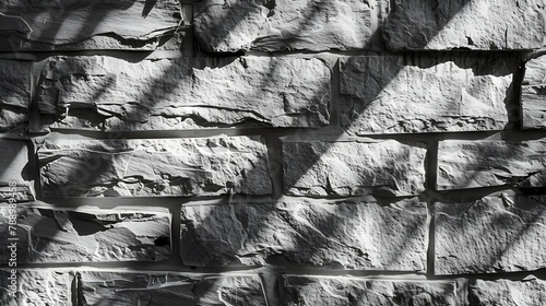 texture openwork shadows on a gray stone wall from the details of home decoration closeup vertically : Generative AI