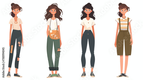 Modern young woman or yuppie animation kit. Set 