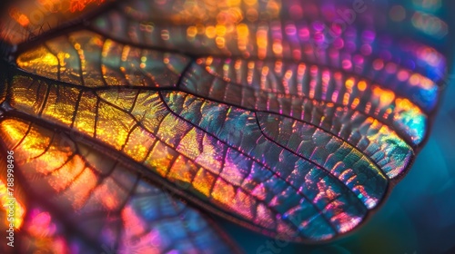 Insect Wings: A photo capturing the iridescence of a beetles wing