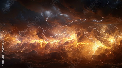 Thunder and Lightning: A close-up photo of lightning striking the ground