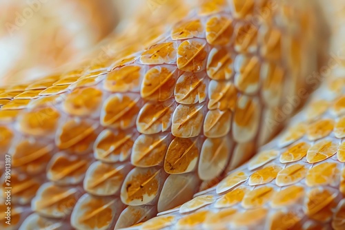 Snake Skin. Close up of the scales on the skin of a Cornsnake .