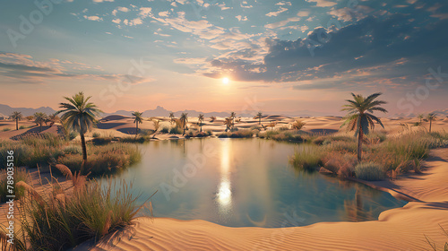 oasis in the middle of desert