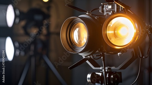 Studio light with fresnel lens and barndoors Closeup shallow dof : Generative AI