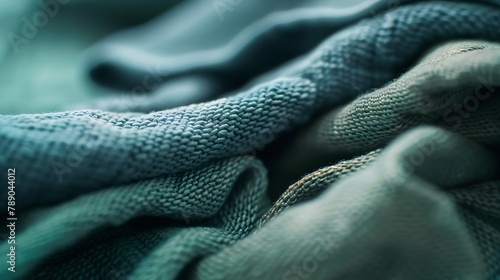 Closeup view of folded kitchen rags : Generative AI