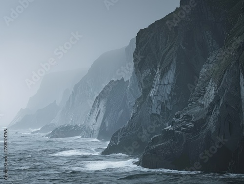Coastal Majesty: Sheer Cliffs Against the Sea