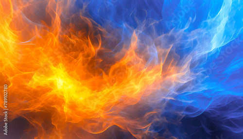 Image of conflict between red and blue flames