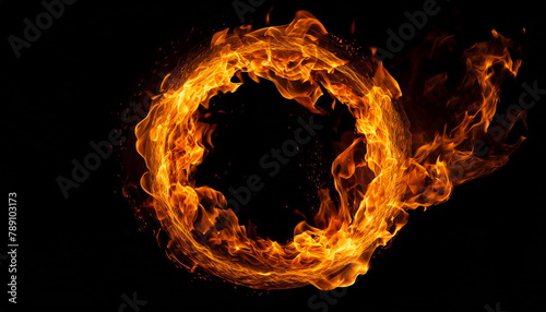 image of a ring of burning hot flame