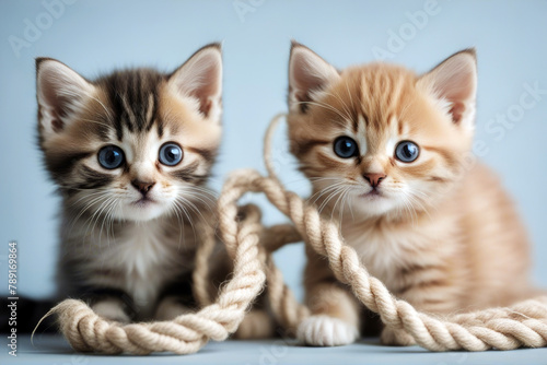 rope kittens domestic scottish cat baby relax playing isolated fur felino furry climbing happy funny young comfortable animal small pet gripping scared relaxation purebred afraid