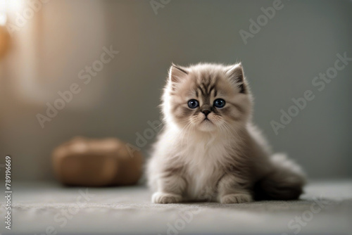 seal colourpoint persian frontal Cute kitten sitting colours young background fluffy animal long hair point blue pedigree portrait little beautiful look white