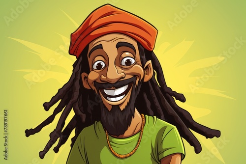 rasta man funny cartoon illustration